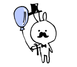 mustache Bunny 1 sticker #6309250