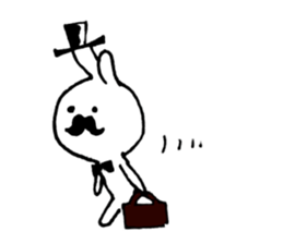 mustache Bunny 1 sticker #6309255