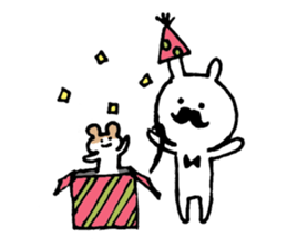 mustache Bunny 1 sticker #6309257