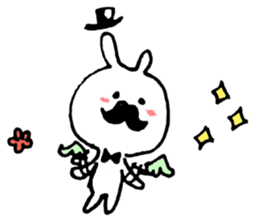 mustache Bunny 1 sticker #6309260