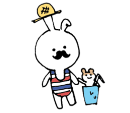 mustache Bunny 1 sticker #6309269