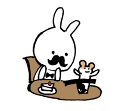 mustache Bunny 1 sticker #6309270