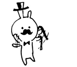 mustache Bunny 1 sticker #6309271