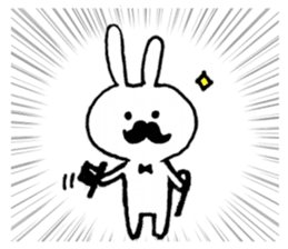 mustache Bunny 1 sticker #6309273