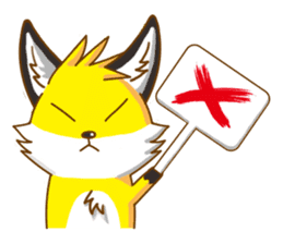 Little Golden fox-Sun sticker #6313201