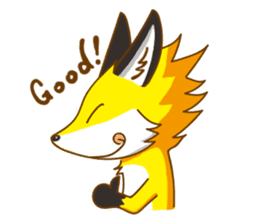 Little Golden fox-Sun sticker #6313203
