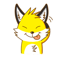 Little Golden fox-Sun sticker #6313204
