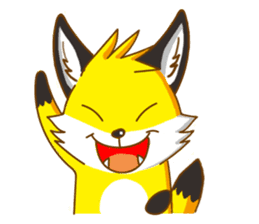 Little Golden fox-Sun sticker #6313205