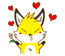 Little Golden fox-Sun sticker #6313206