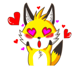 Little Golden fox-Sun sticker #6313207