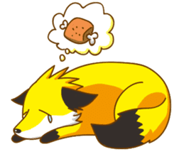 Little Golden fox-Sun sticker #6313208