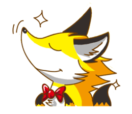 Little Golden fox-Sun sticker #6313212