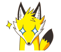 Little Golden fox-Sun sticker #6313213