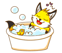 Little Golden fox-Sun sticker #6313214