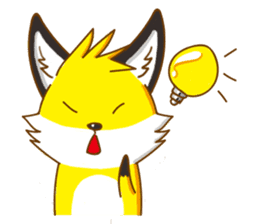 Little Golden fox-Sun sticker #6313215