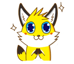 Little Golden fox-Sun sticker #6313217