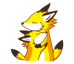 Little Golden fox-Sun sticker #6313219