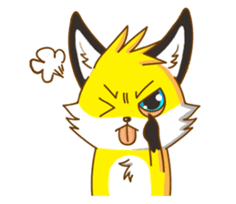 Little Golden fox-Sun sticker #6313221