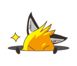 Little Golden fox-Sun sticker #6313222
