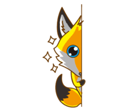 Little Golden fox-Sun sticker #6313223