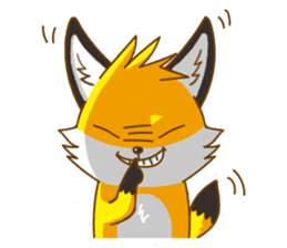 Little Golden fox-Sun sticker #6313224