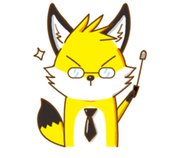 Little Golden fox-Sun sticker #6313226