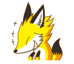 Little Golden fox-Sun sticker #6313227
