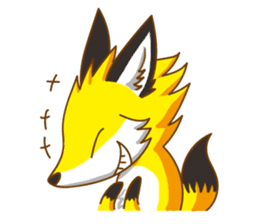 Little Golden fox-Sun sticker #6313227