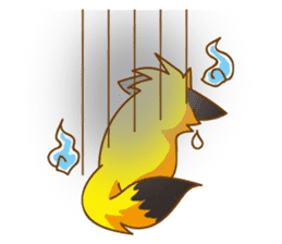 Little Golden fox-Sun sticker #6313231