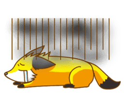 Little Golden fox-Sun sticker #6313232