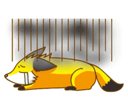 Little Golden fox-Sun sticker #6313232