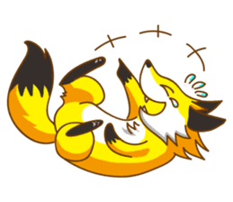 Little Golden fox-Sun sticker #6313233