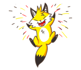 Little Golden fox-Sun sticker #6313235