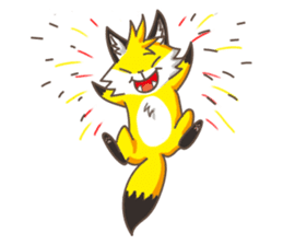 Little Golden fox-Sun sticker #6313235
