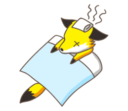 Little Golden fox-Sun sticker #6313237