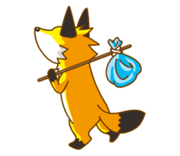 Little Golden fox-Sun sticker #6313239