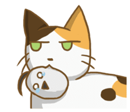 Calico cat & Brown Bunny & Snow Bird sticker #6315524