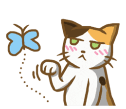 Calico cat & Brown Bunny & Snow Bird sticker #6315542