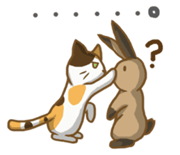 Calico cat & Brown Bunny & Snow Bird sticker #6315552
