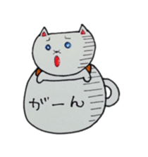 Lines of cat cup sticker #6317941