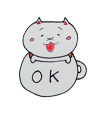 Lines of cat cup sticker #6317944