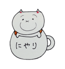 Lines of cat cup sticker #6317953