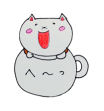 Lines of cat cup sticker #6317956