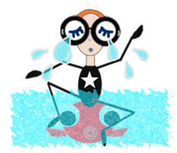 glasses girl Lyn-chan4  ver.tears sticker #6319641