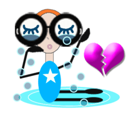 glasses girl Lyn-chan4  ver.tears sticker #6319646