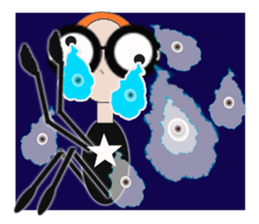 glasses girl Lyn-chan4  ver.tears sticker #6319672