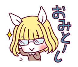 Friendship rabbit girl sticker #6322593