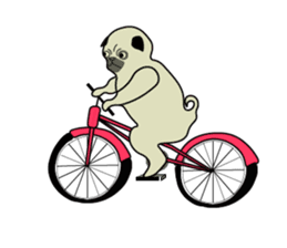 A wide-eyed pug Yamadakun's fun life sticker #6325201