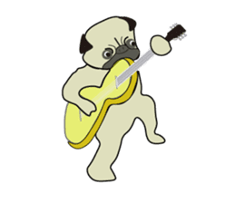 A wide-eyed pug Yamadakun's fun life sticker #6325204