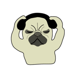 A wide-eyed pug Yamadakun's  fun life sticker #6325205